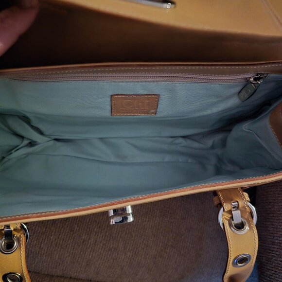 Chi Beige Leather Handbag - Picture 9 of 9